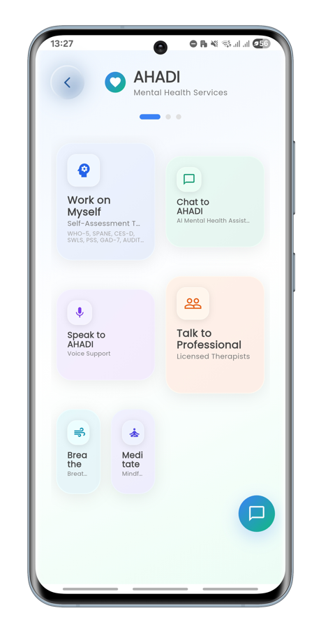 AHADI app — chat