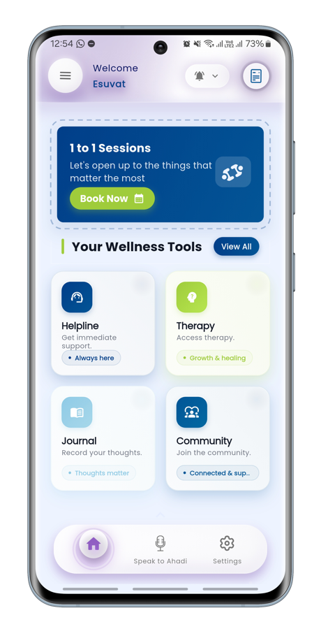 AHADI app — dashboard